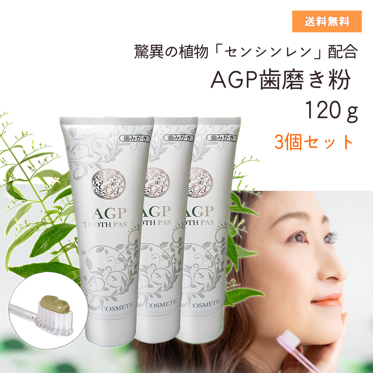 AGP歯みがき粉120g センシンレン 3個セット – 大慶堂 さんあい